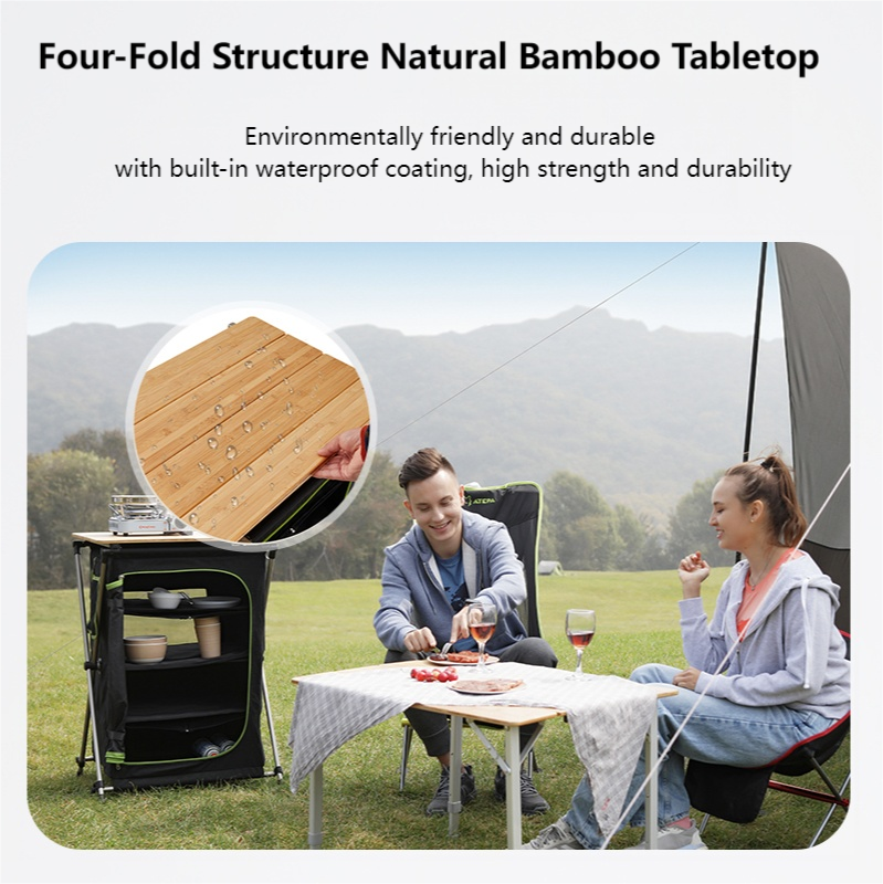 ATEPA Ultralight Bamboo Lockers Kitchen Stand
