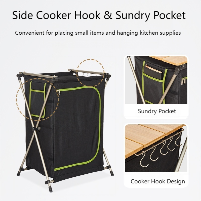 ATEPA Ultralight Bamboo Lockers Kitchen Stand