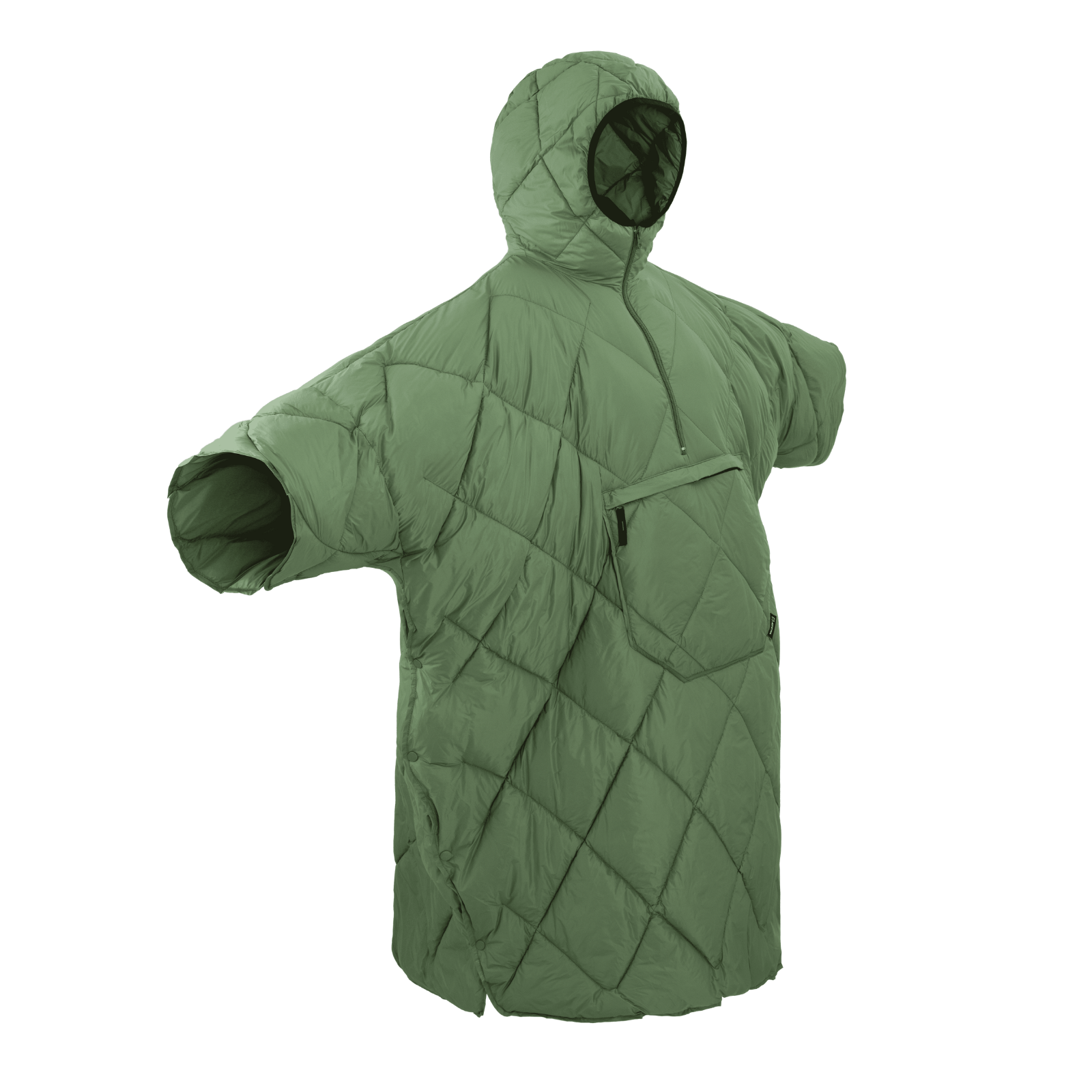 Green Poncho Blanket multifunctional for camping and travel