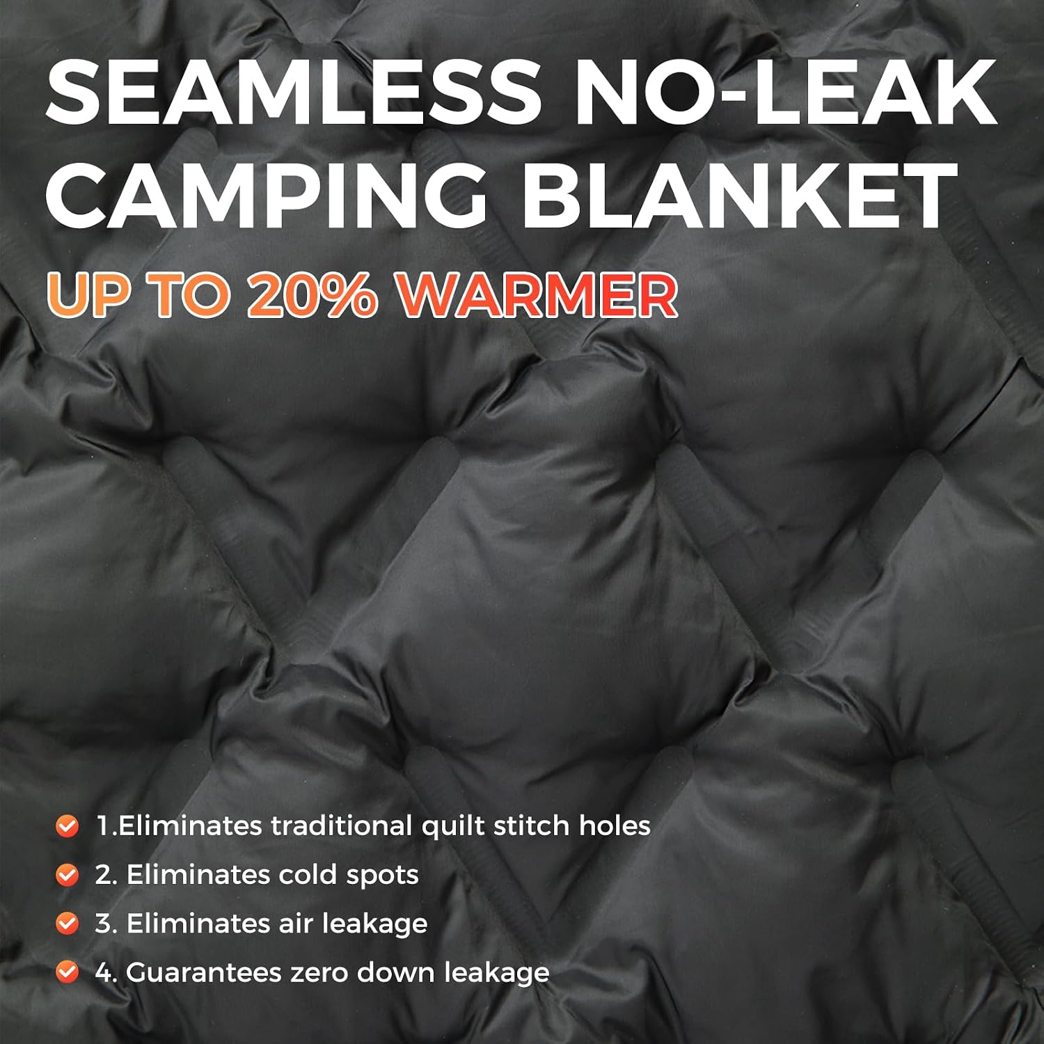 ATEPA AERO Down Camping Blanket, Lightweight Packable Puffy Blanket with Recycled Down Alternative Insulation, Water-Resistant Outdoor Quilt for Backpacking, Stadium, Festival, 78" x 57", Black