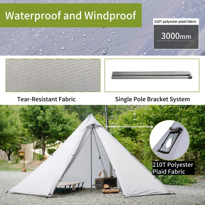 ATEPA 1-Person Ultralight Camping Tent with Fire-Resistant Stove Jack