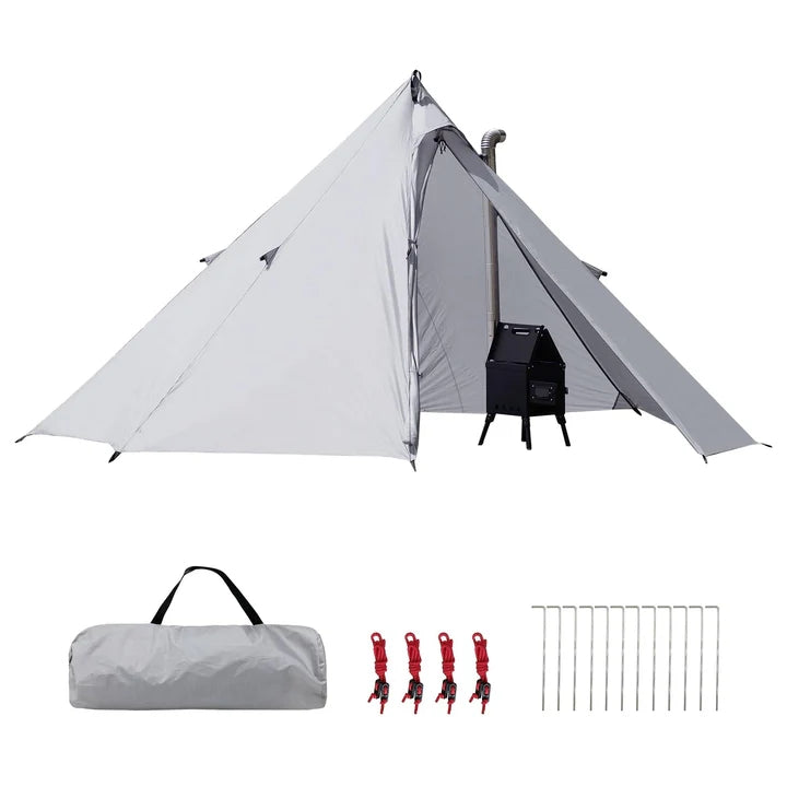 ATEPA 1-Person Ultralight Camping Tent with Fire-Resistant Stove Jack