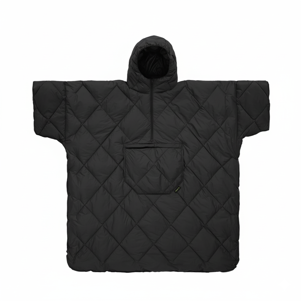 Poncho Blanket black edition designed for warmth and versatility