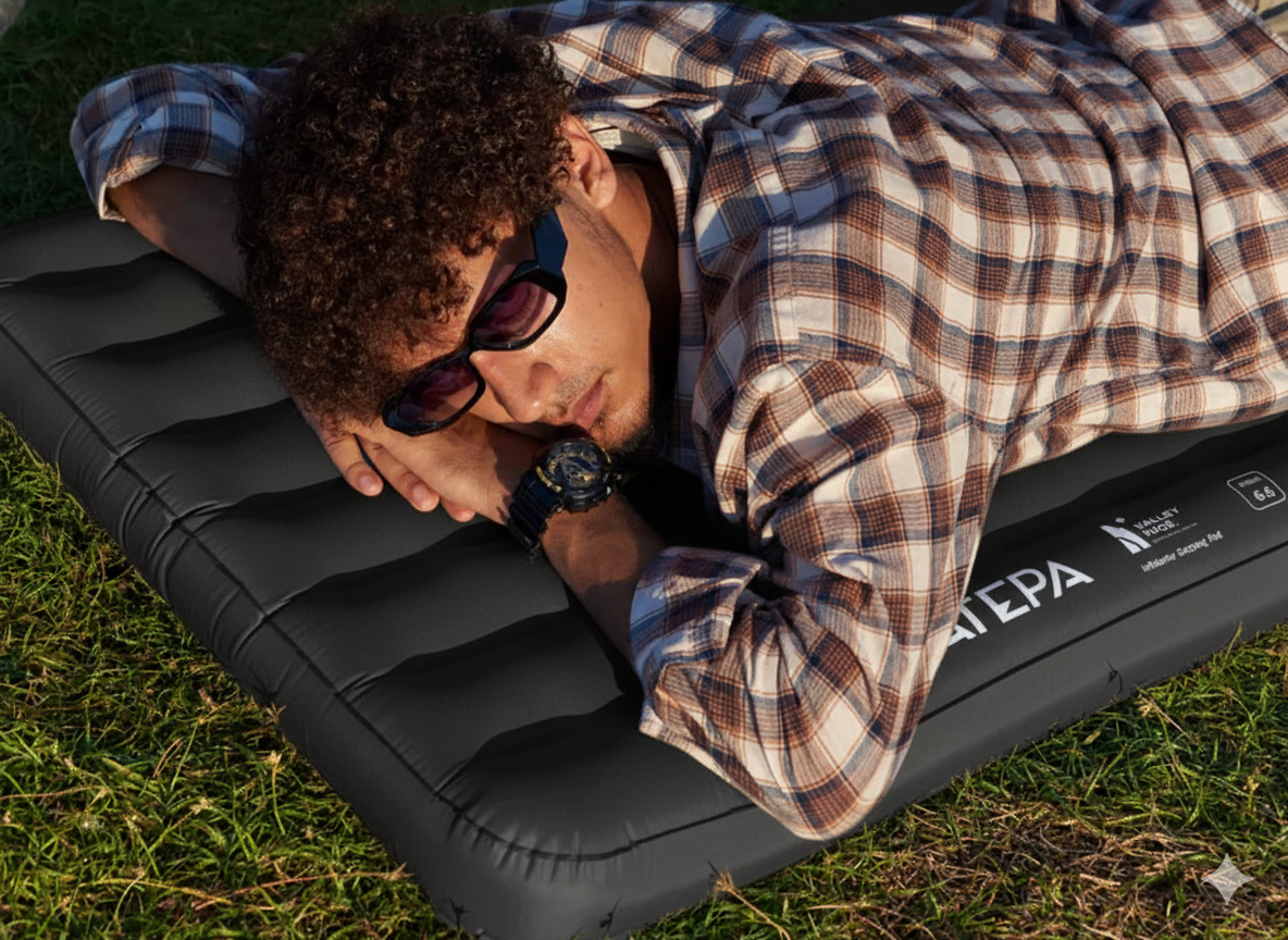 Black Lightweight R Value Sleeping Pad by ATEPA