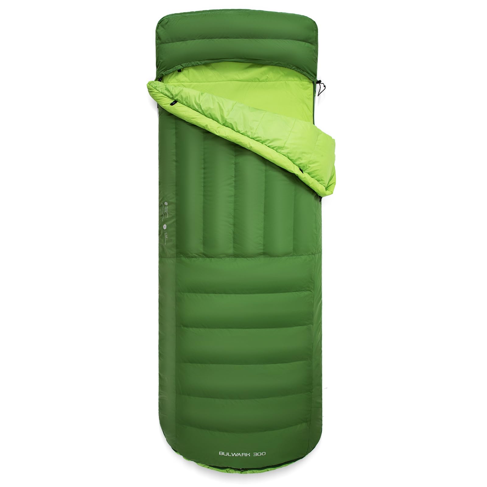 Green Down Sleeping Bag ultralight and compact for outdoor camping