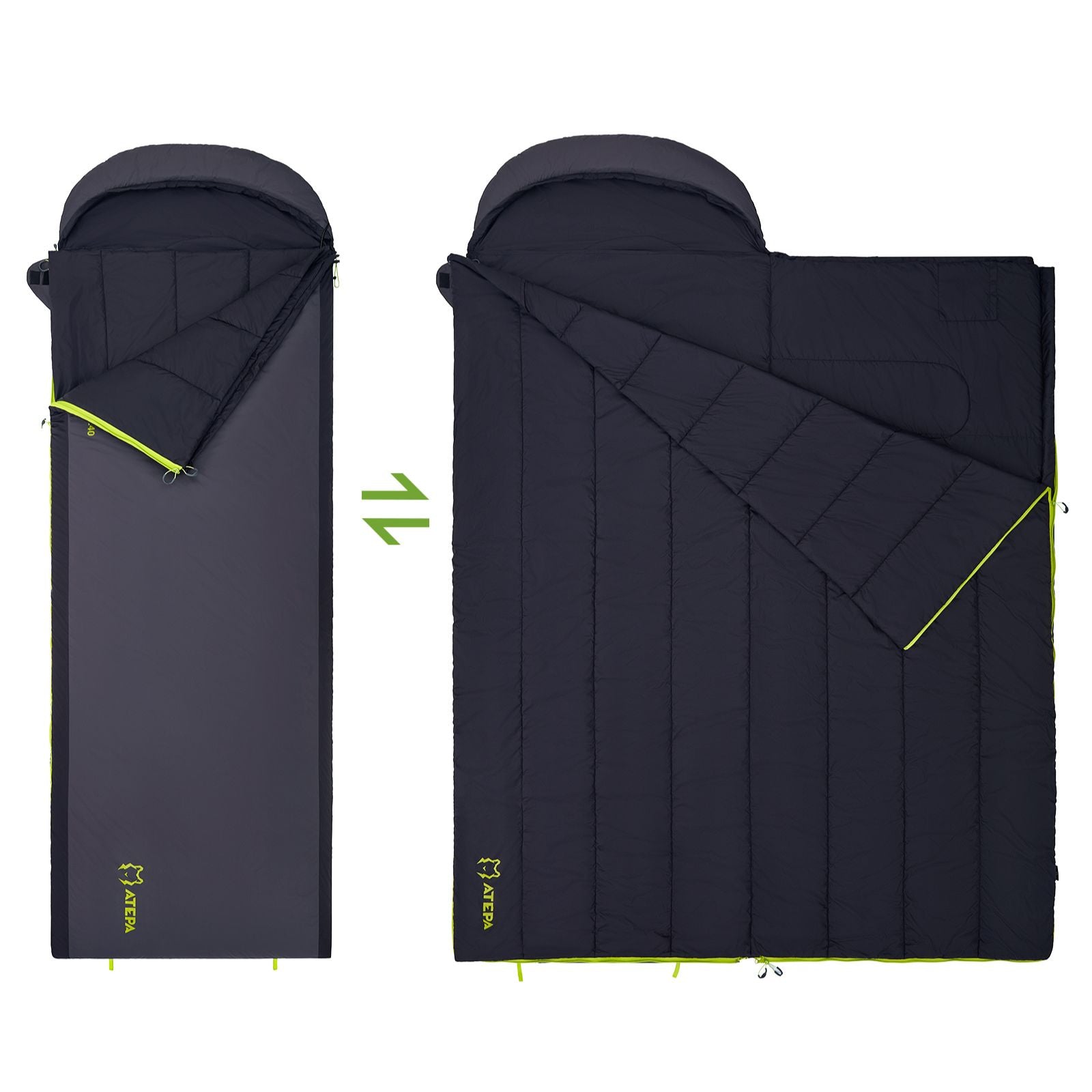 ATEPA Coldmaster Down Sleeping Bag 3-in-1 24°F / 53°F