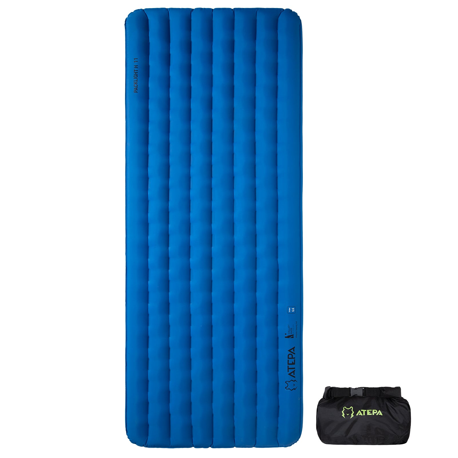 Navy R value sleeping pad lightweight and packable
