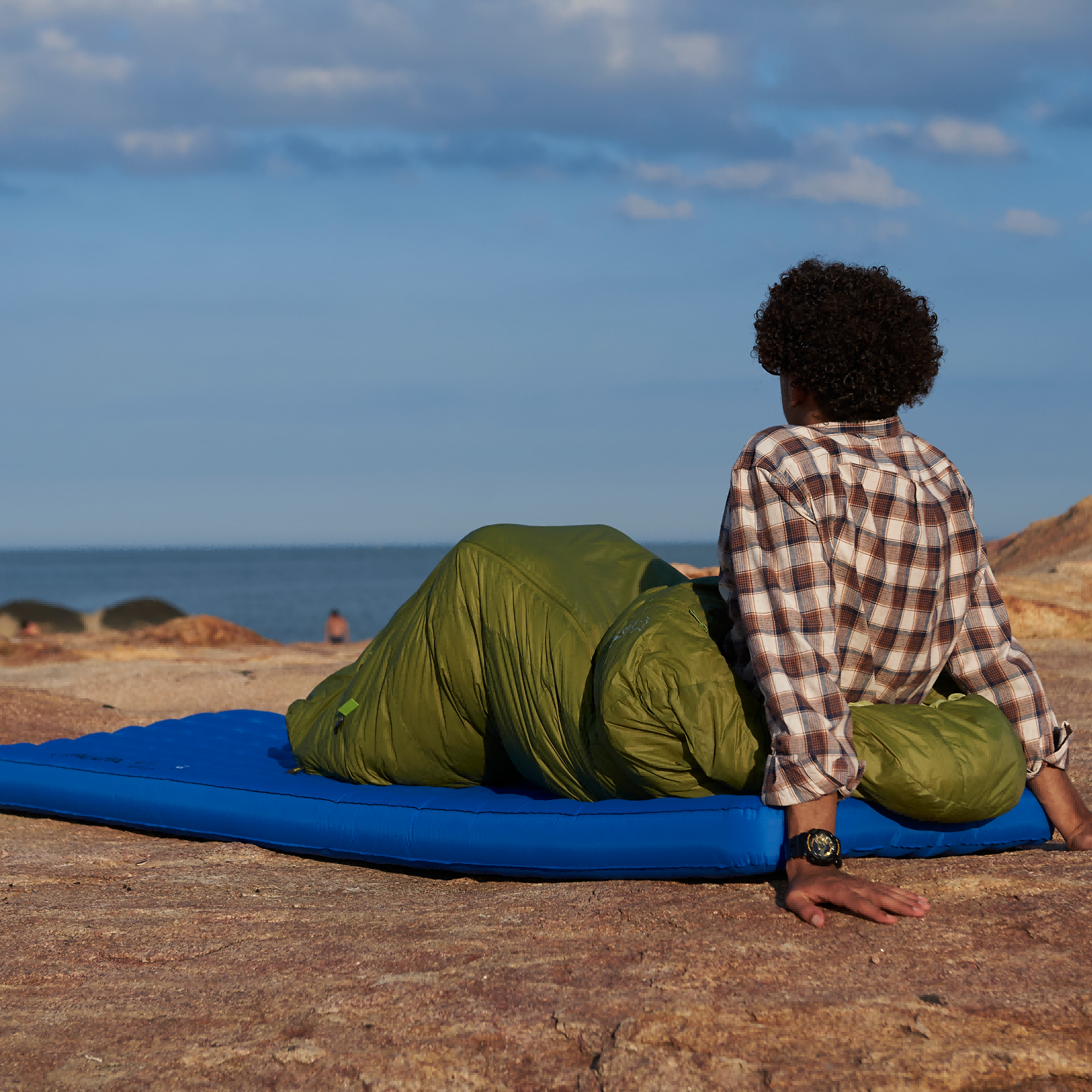 Ultralight sleeping pad navy version for cold weather camping