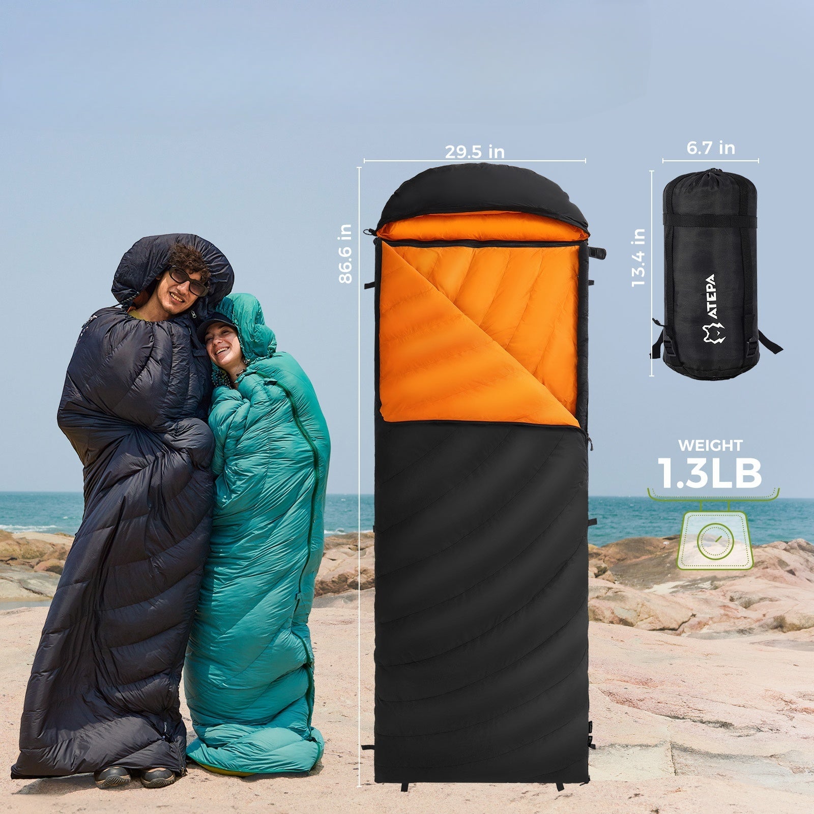 ATEPA Coldmaster Down Sleeping Bag Ultralight Sleeping Bag