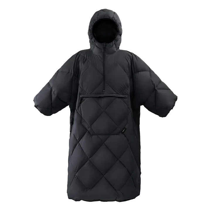 ATEPA Multifunctional Wearable Camping Poncho Blanket Black