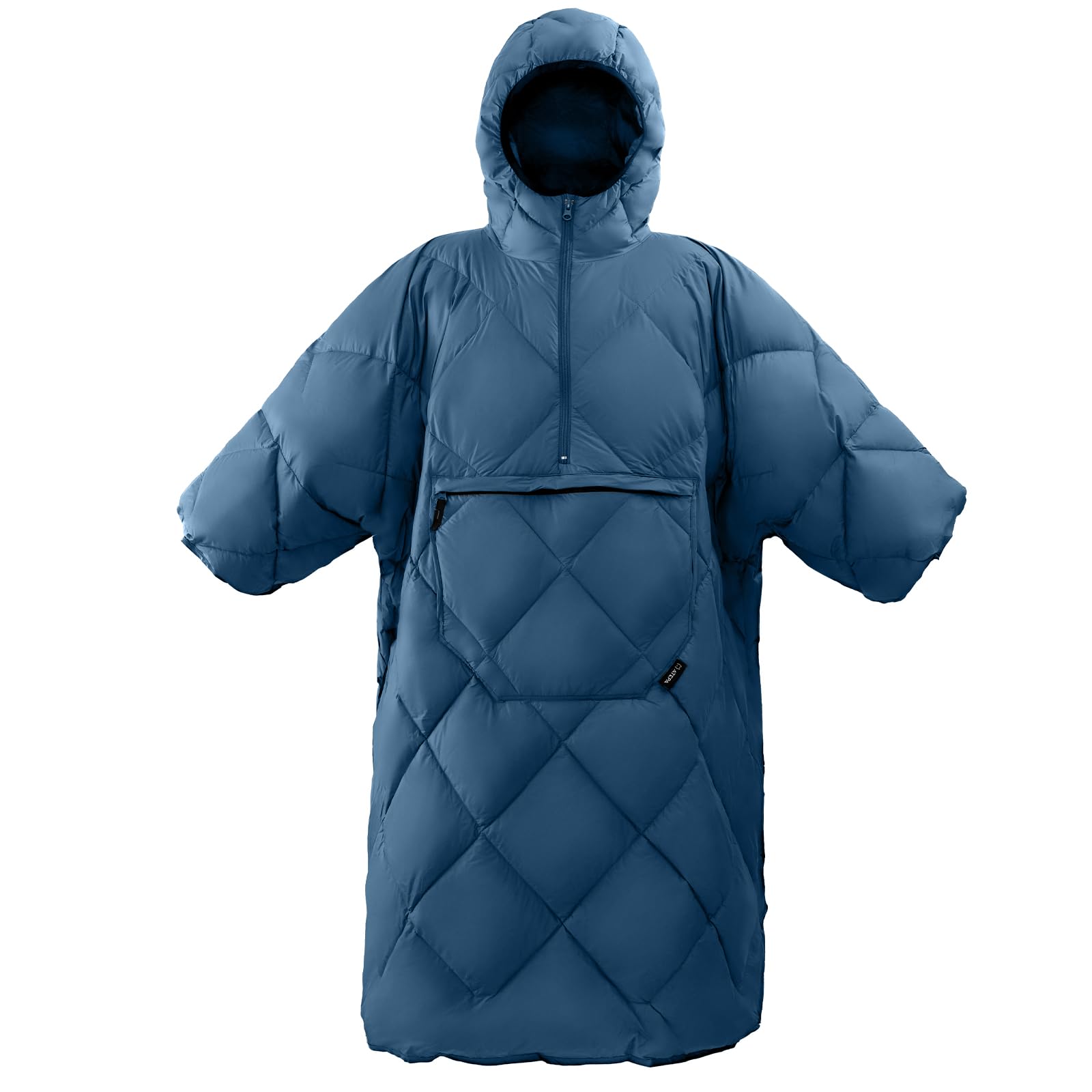 Multifunctional Camping Poncho Wearable Sleeping Bag Blue