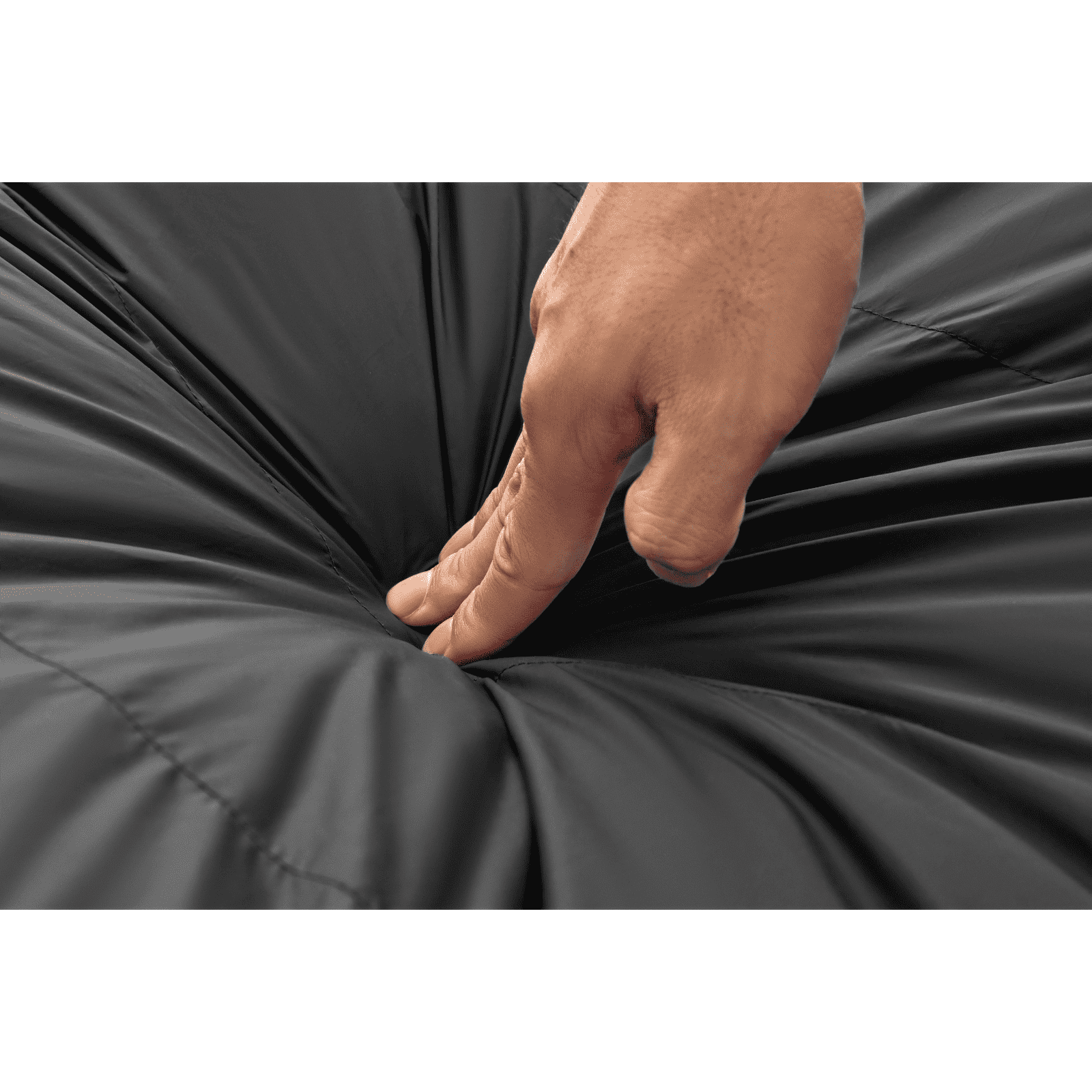 ATEPA Black Down Sleeping Bag with adjustable hood and zipper design