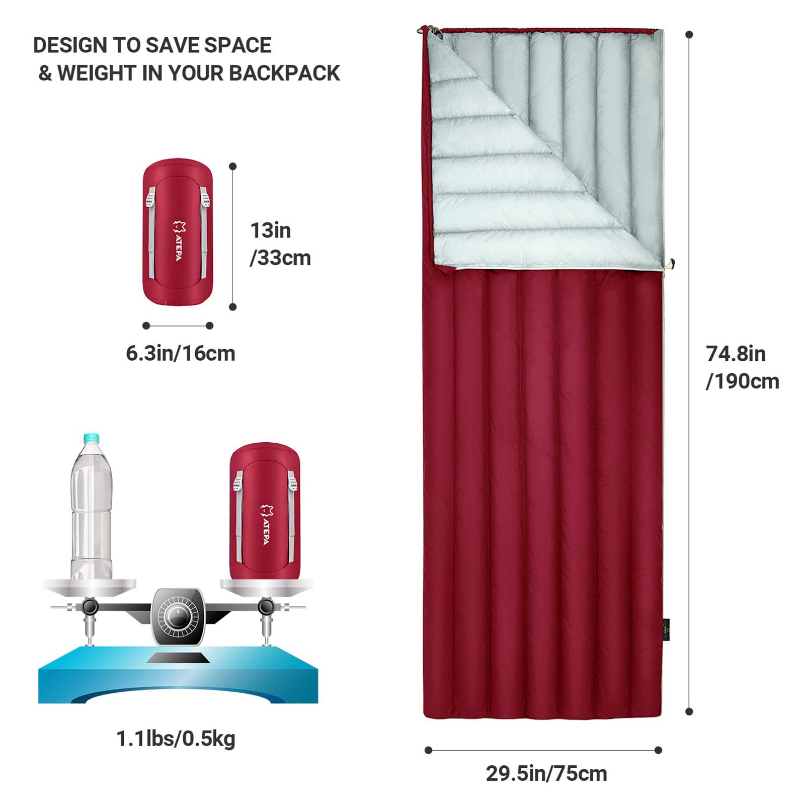 ATEPA Daunen-Umschlagschlafsack 27F / 54F