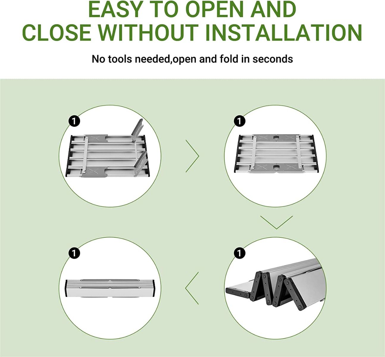 ATEPA Aluminum Table Light Portable Camping Table