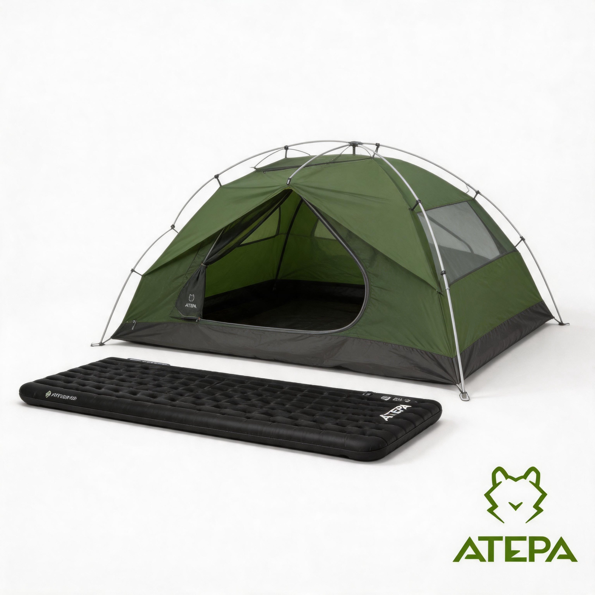 ATEPA 2-Piece Backpacking Camping Bundle – 1-Person Ultralight Tent & R-Value 6.6 Insulated Sleeping Pad