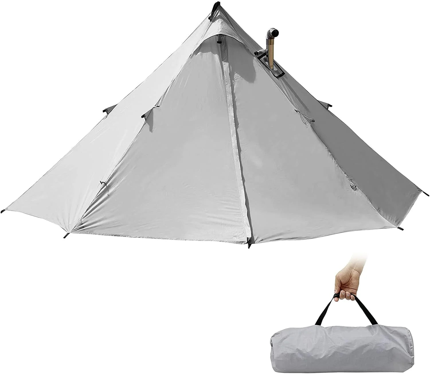 ATEPA 1-Person Ultralight Camping Tent with Fire-Resistant Stove Jack