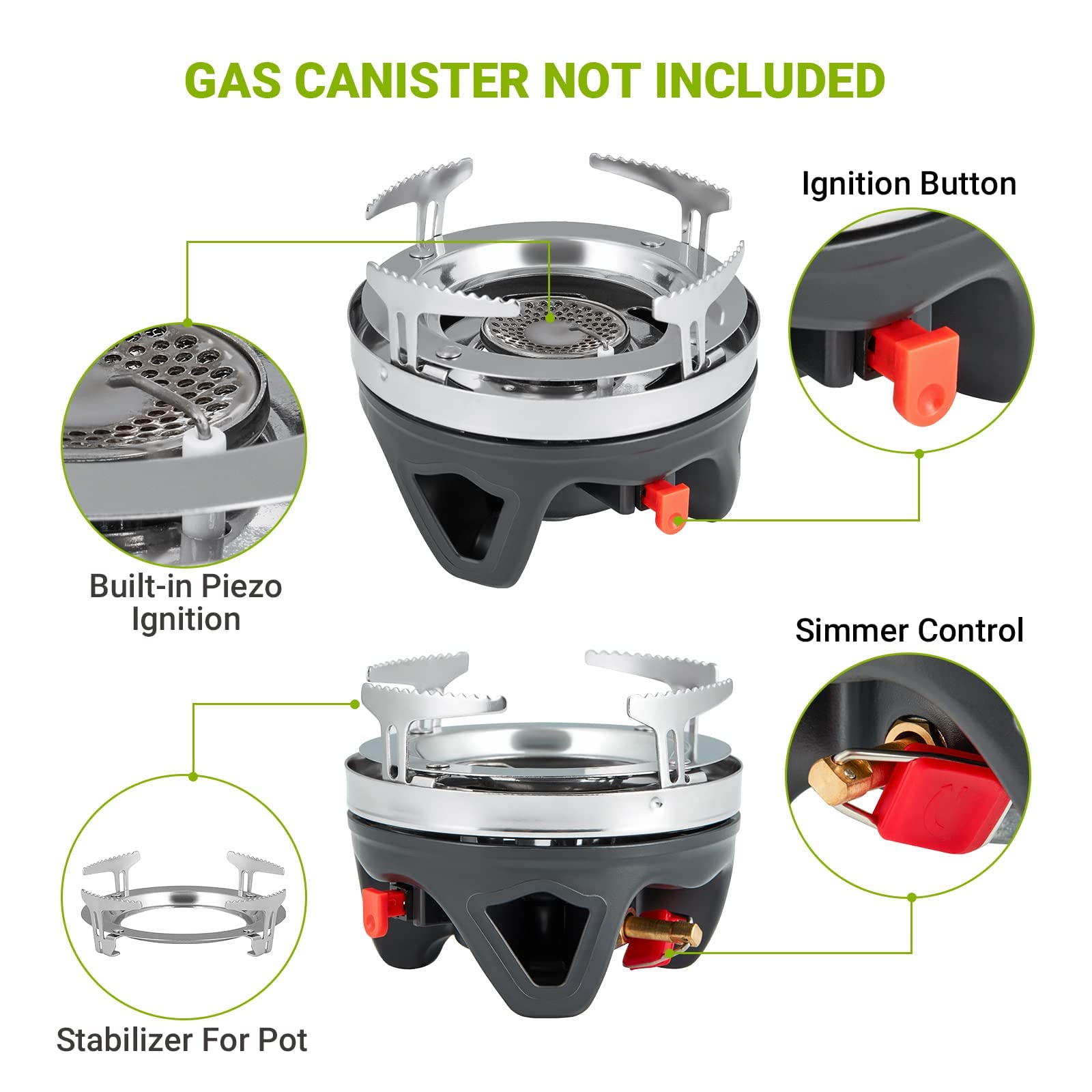 ATEPA Portable Backpacking Stove 0.9L/1.8L