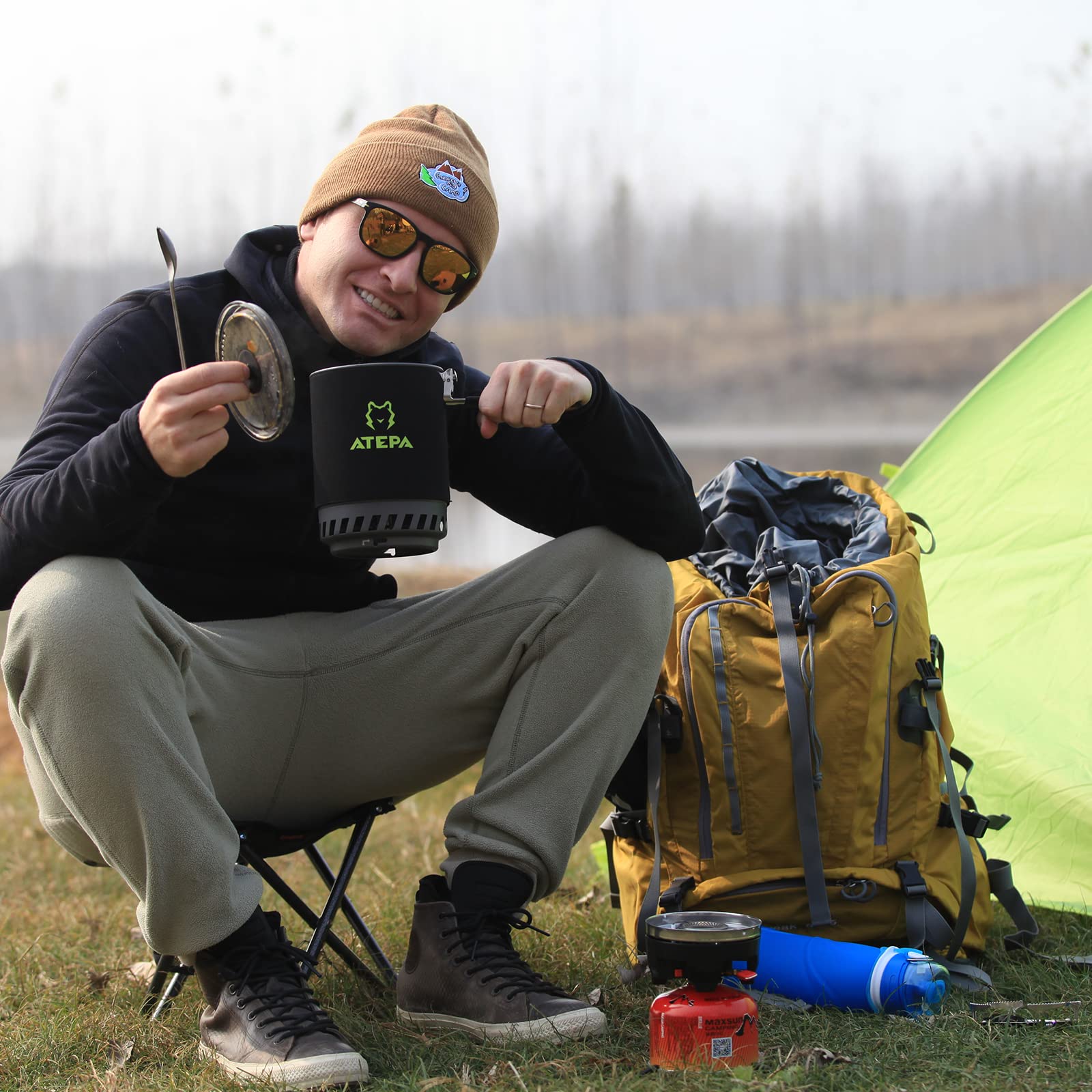 ATEPA Portable Backpacking Stove 0.9L/1.8L