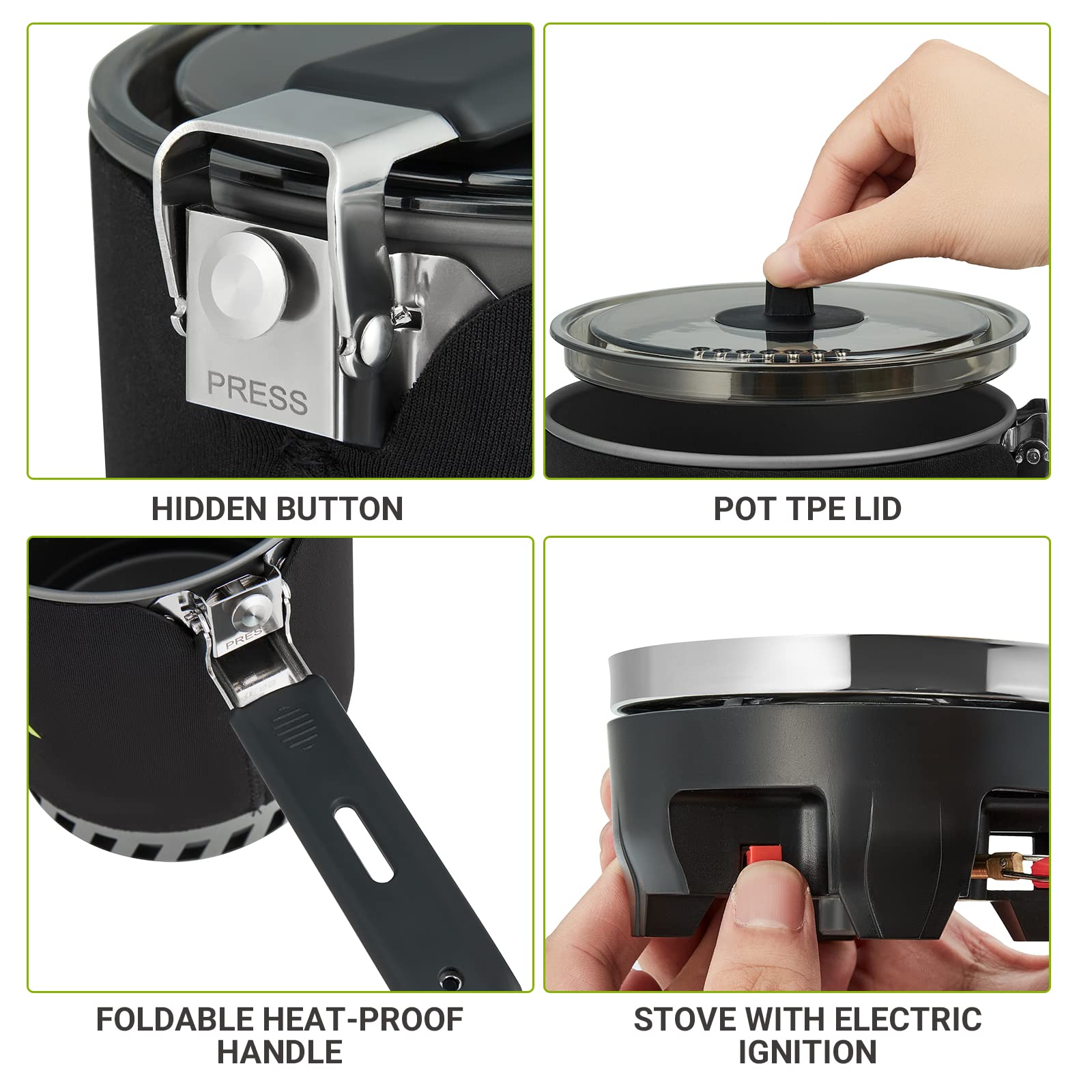 ATEPA Portable Backpacking Stove 0.9L/1.8L