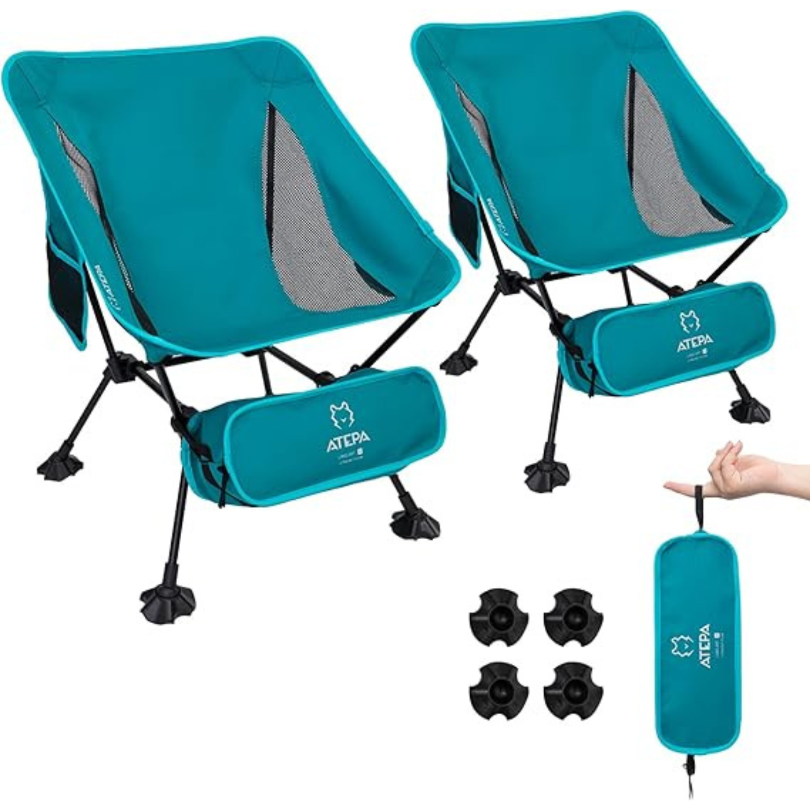 Chaise de camping pliable ATEPA, ultralégère et carrée