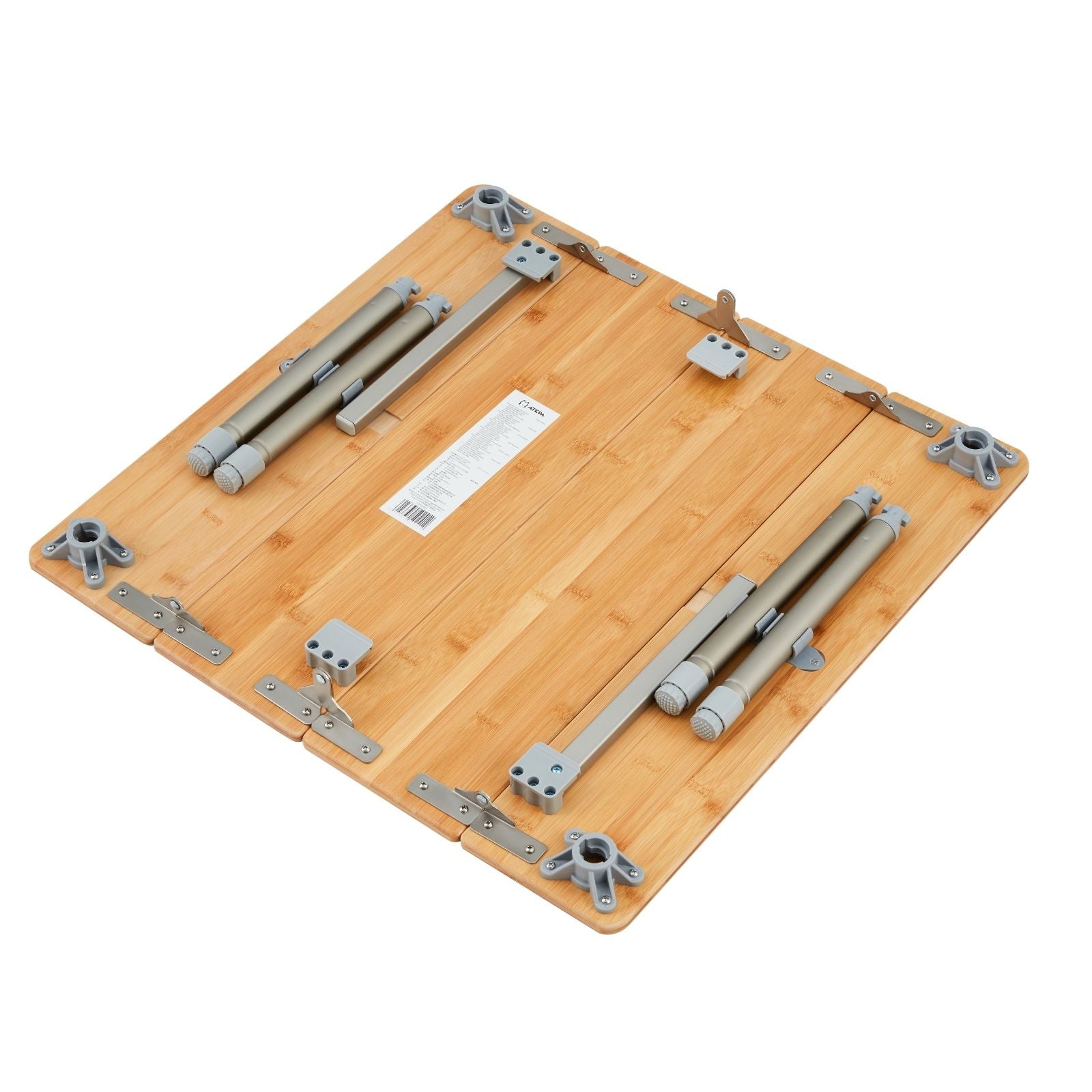 ATEPA Faltbarer quadratischer Campingtisch aus Bambus 6060