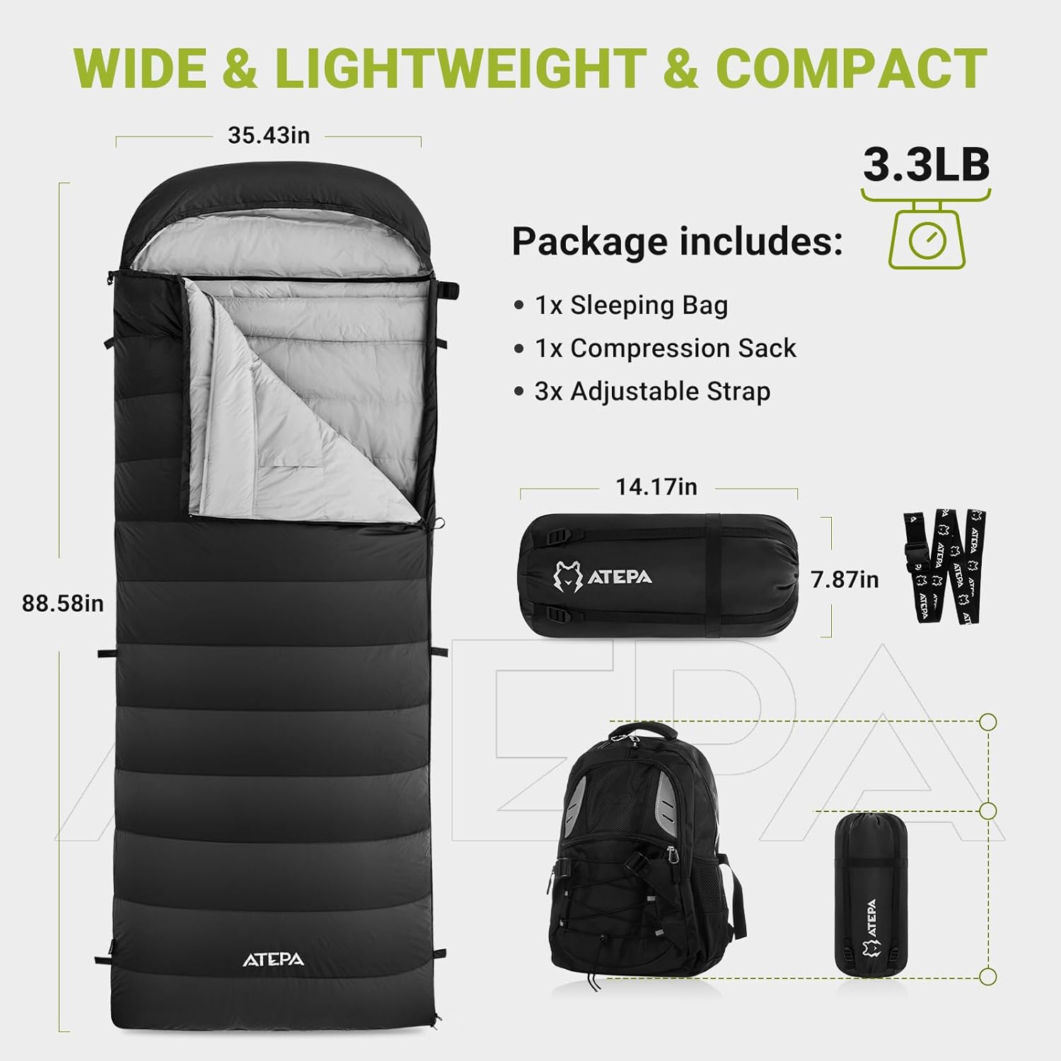 Coldmaster™ 30°F Ultralight Down Sleeping Bag – Warm, Lightweight