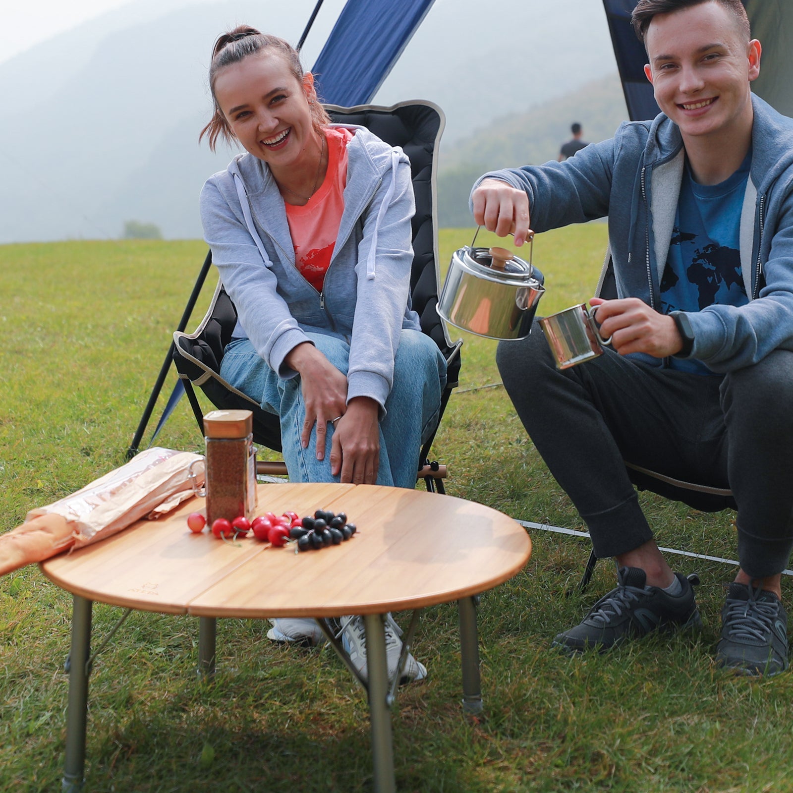 Atepa Bamboo Folding Table ATEPA キャンプテーブル アウトドア