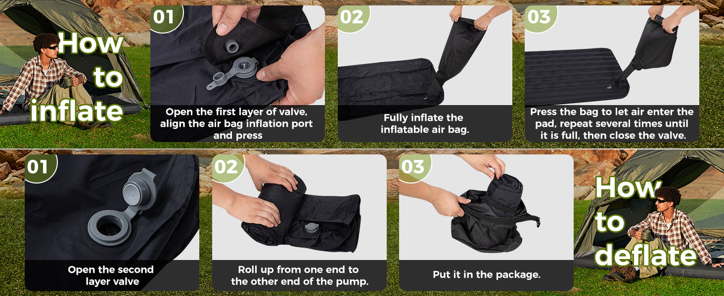 ATEPA All-Season Insulated Sleeping Pad | R-Value 6.6 Comfort