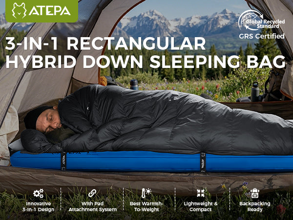 ATEPA Coldmaster™ Down Sleeping Bag 30°F | Ultralight & Warm