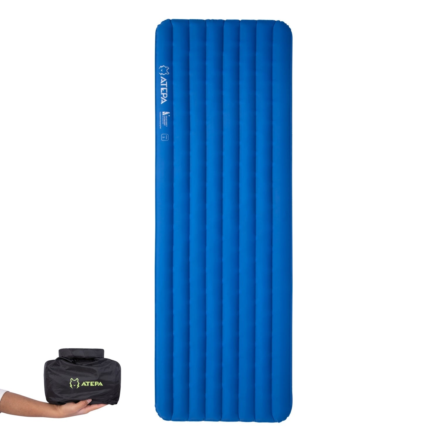 ATEPA Ultralight Insulated Sleeping Pad | R-Value 5.0 for 3 Season Backpacking ThermAir Navy