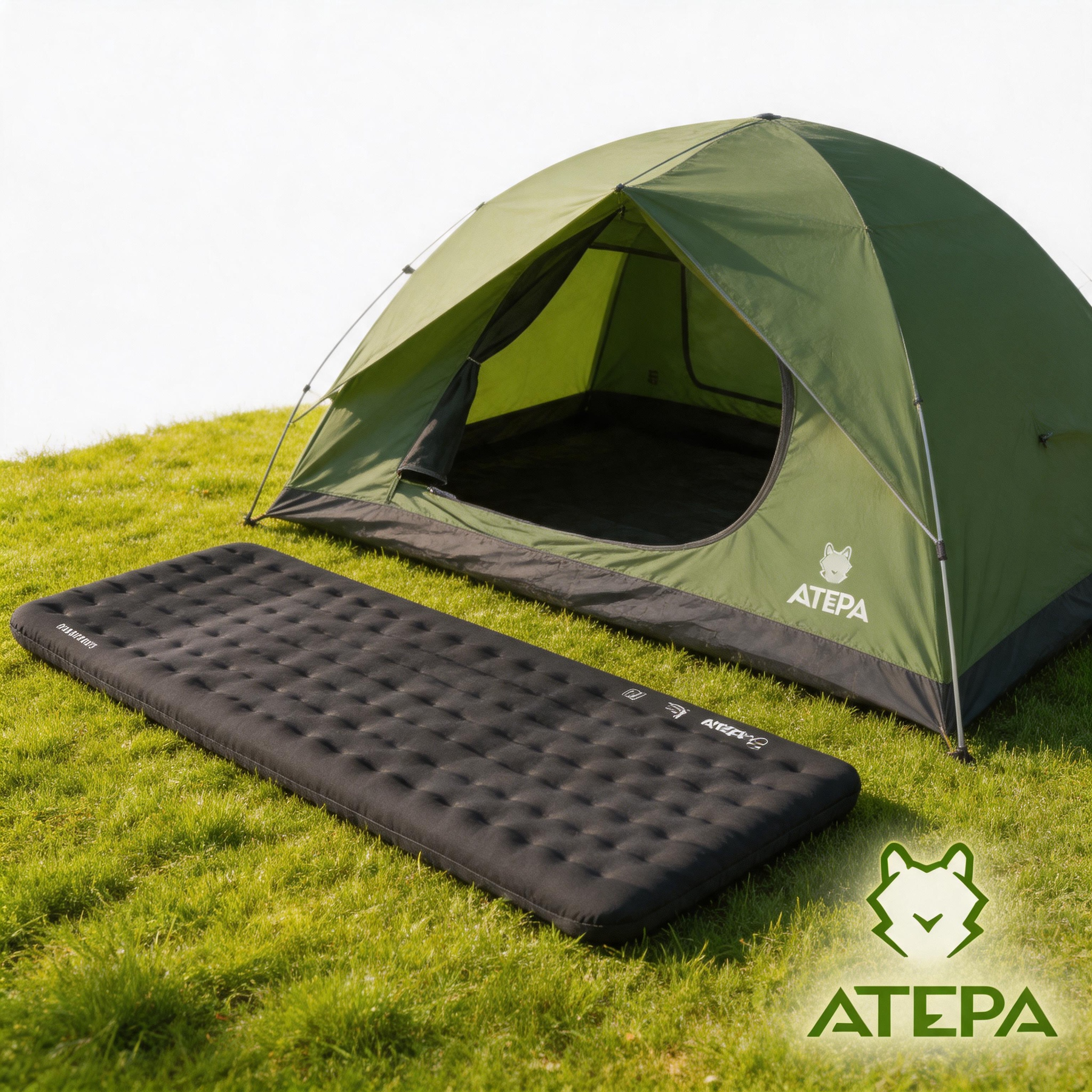 ATEPA 2-Piece Backpacking Camping Bundle – 1-Person Ultralight Tent & R-Value 6.6 Insulated Sleeping Pad