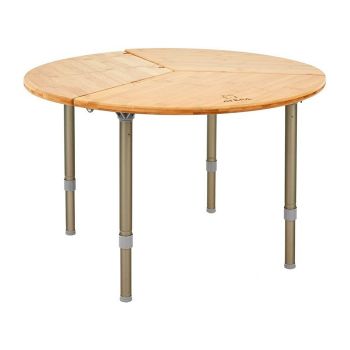 ATEPA Low Table Round Camping Table Outdoor Table Folding Table Bamboo 